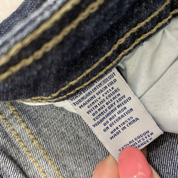 Wishful Park Jean‎ Shorts Junior 7 Dark Wash Roll Up Stretch Jorts Pockets - Picture 4 of 8